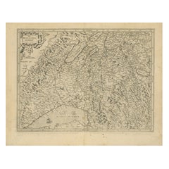 Map of Avenches Region Switzerland by Mercator, Original 1585 Engraving