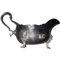 18th century Georgian Sterling Silver Irish Sauce Boat