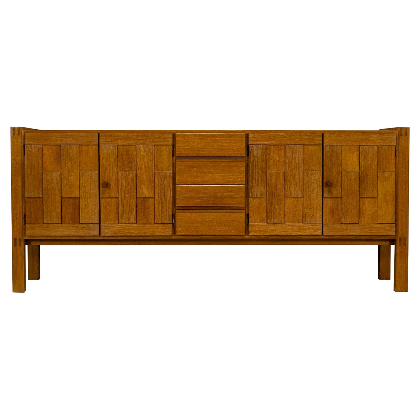 Brutalist Sideboard in Oak, 1980s