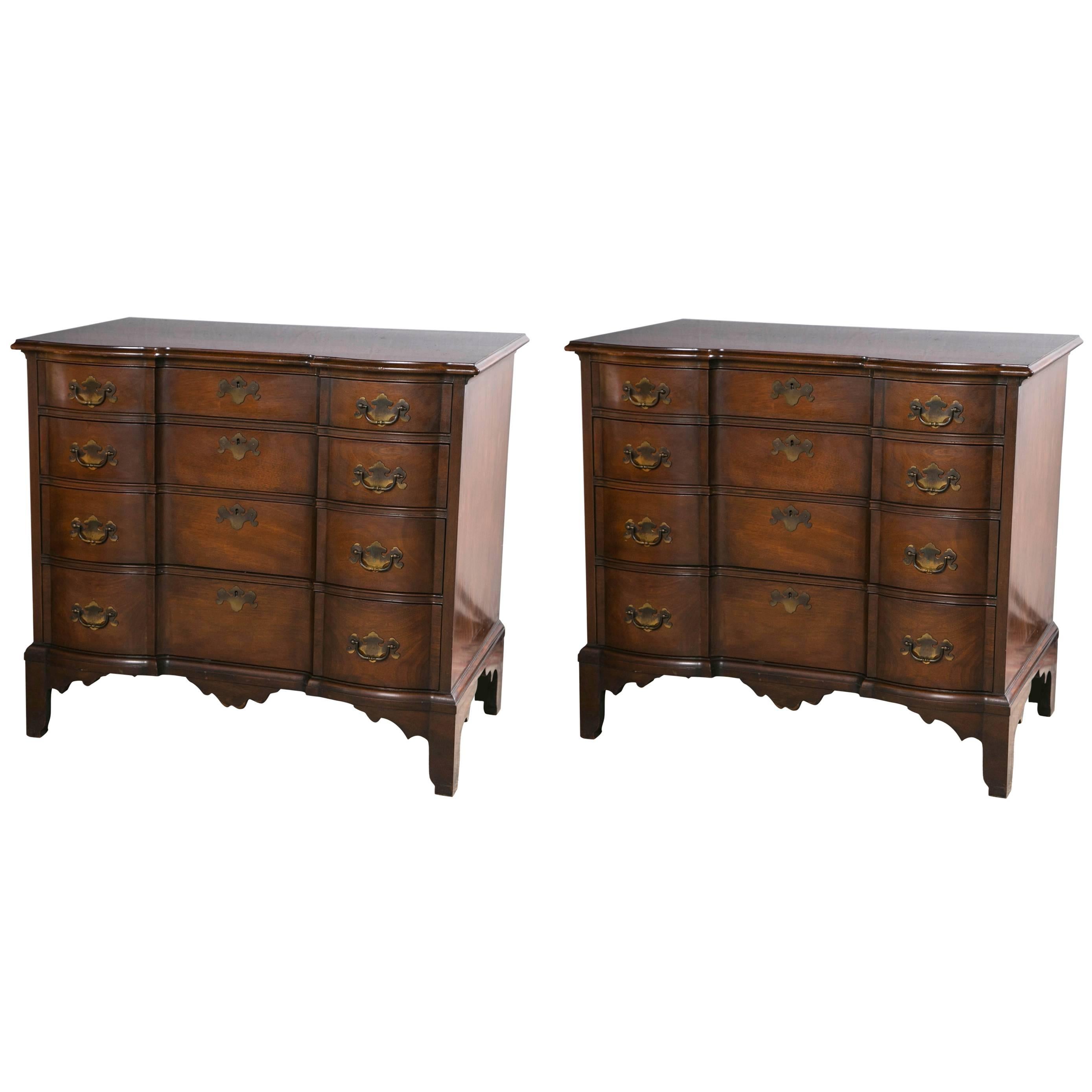 Pair of Georgian Style Bachelor Chests Commodes
