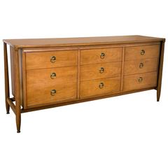 Mid-Century Modern Floating Custom Quality Nine-Drawer Dresser