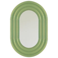 Contemporary Ceramic Mirror 'Elo' by Pani Jurek, 60-90 Pistachio