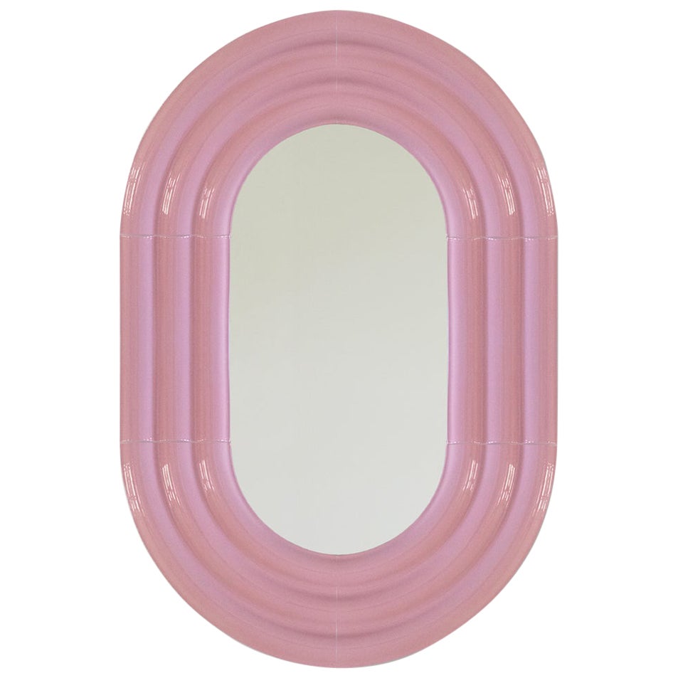 Contemporary Ceramic Mirror 'Elo' by Pani Jurek, 60-90 Pink For Sale