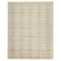 Rug & Kilim’s Scandinavian-Style Rug with Gold & Beige Geometric Patterns