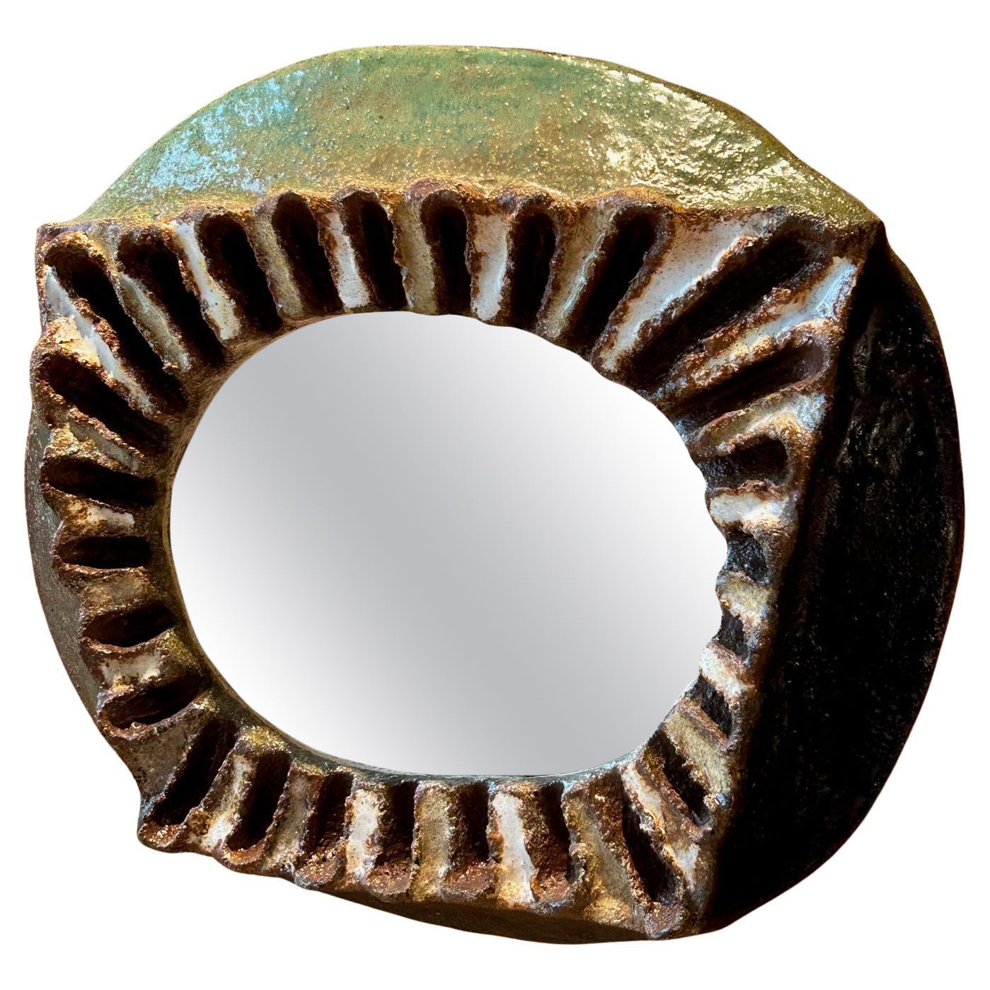 Les Argonautes Ceramic Mirror, France, 1960s