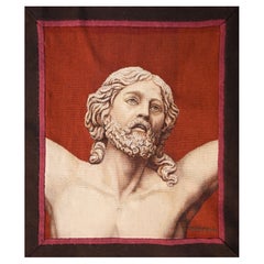 Portrait of Christ on the Cross, French Aubusson Tapestry 19th century - N° 1559