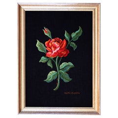 Decorative Painting in Antique Aubusson Tapestry (Signed) - 30x41 cm - No. 1564