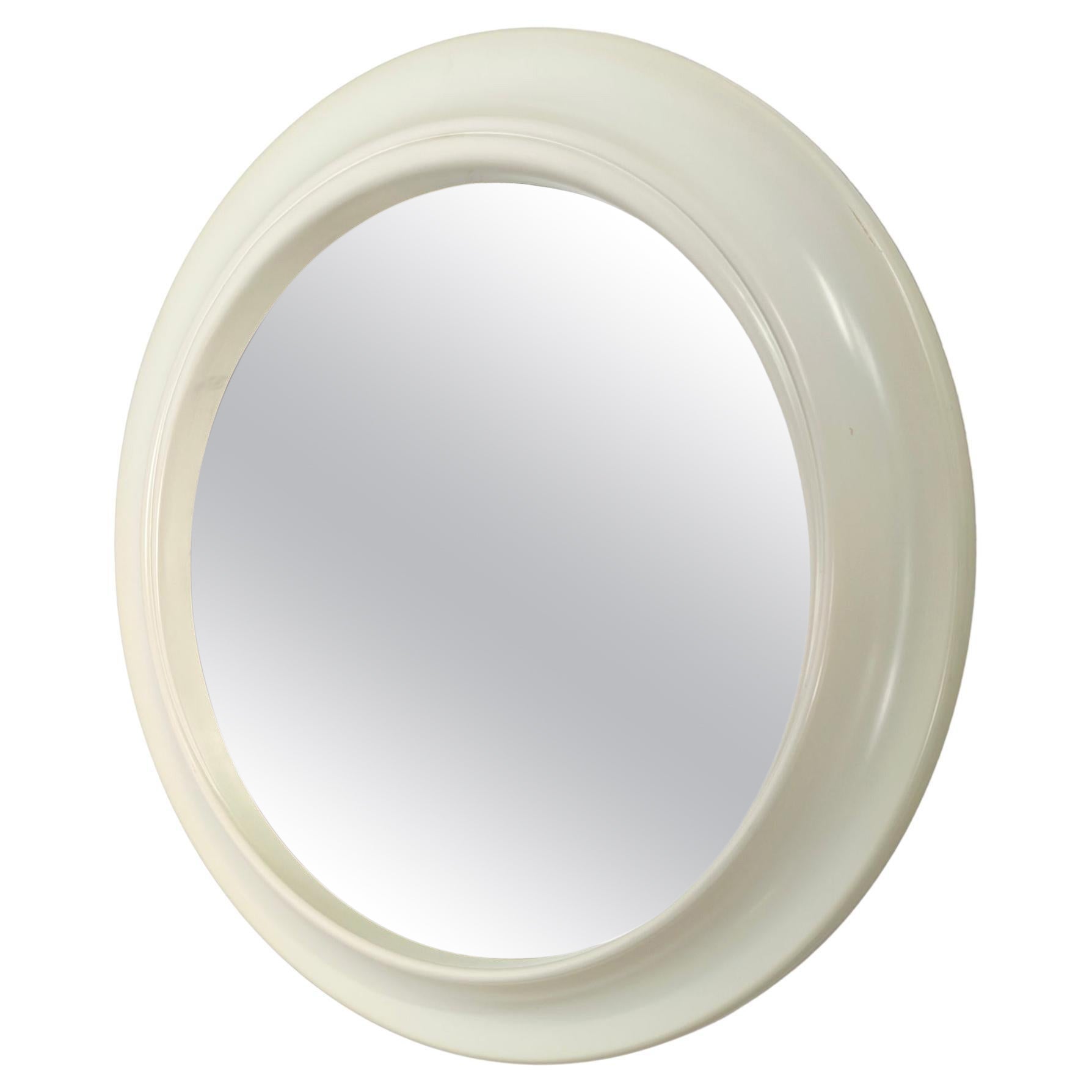 Round Plastic Wall Mirror Carrara & Matta Design Italy 70s Mid-Century Modern