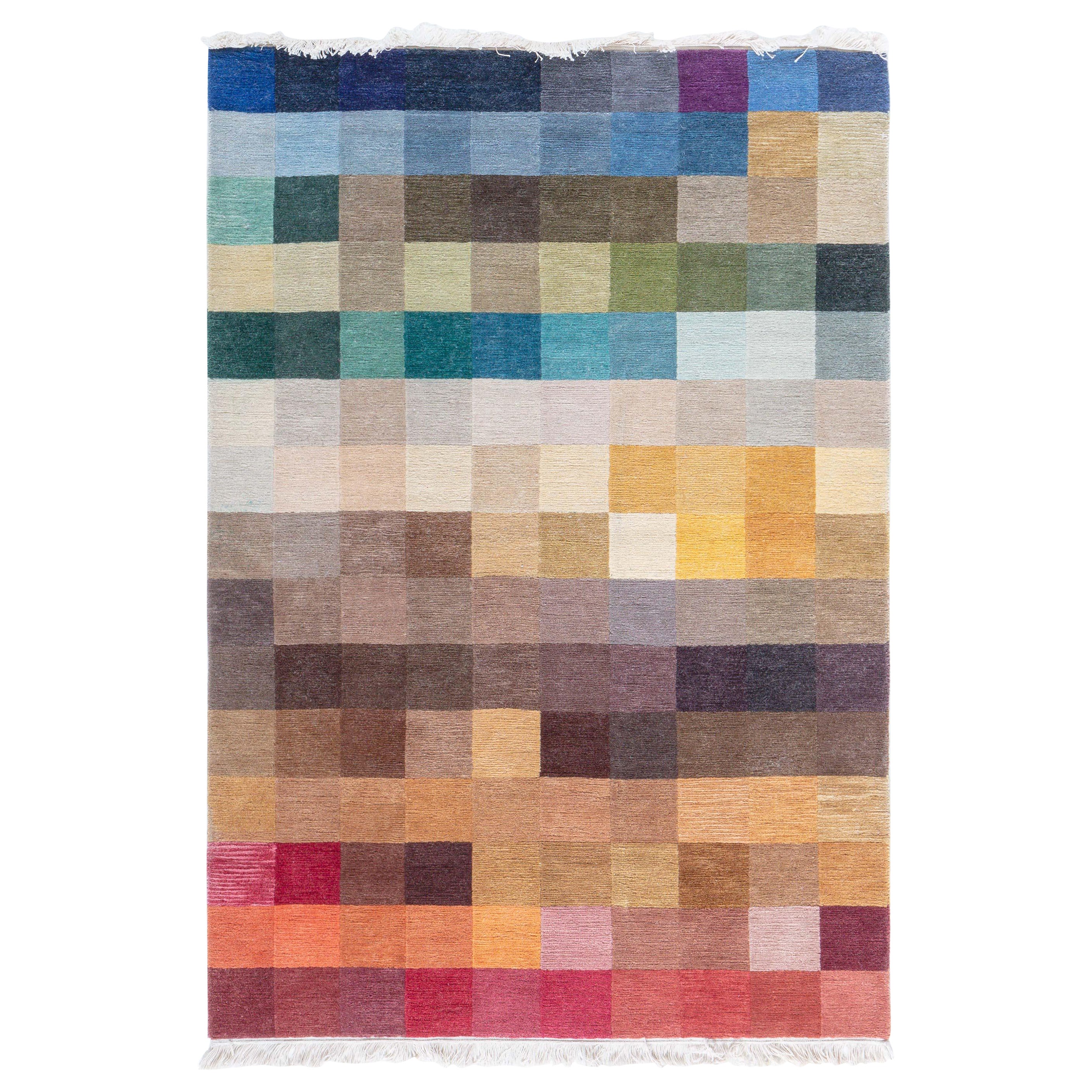 Alfombra moderna de pelo multicolor de Doris Leslie Blau en venta