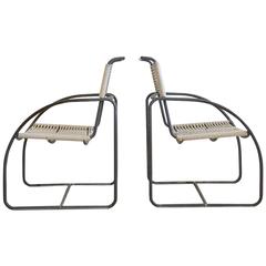 Tubular Bronze Patio Lounge Chairs by Kipp Stewart for Terra of California