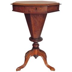 Mid-19th Century Burl Walnut Work Table