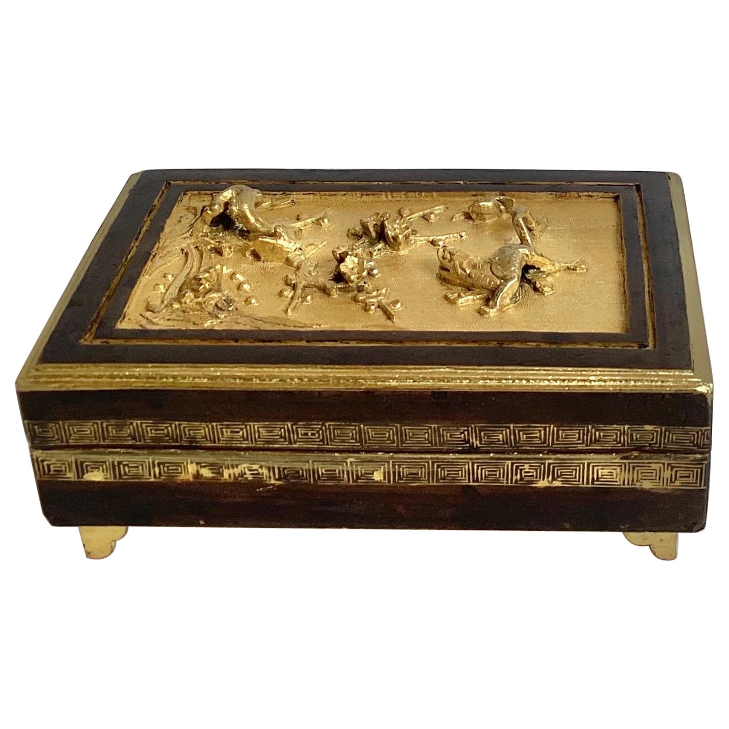 19th Century Bronze Small Tobacco Snuff Box For Sale