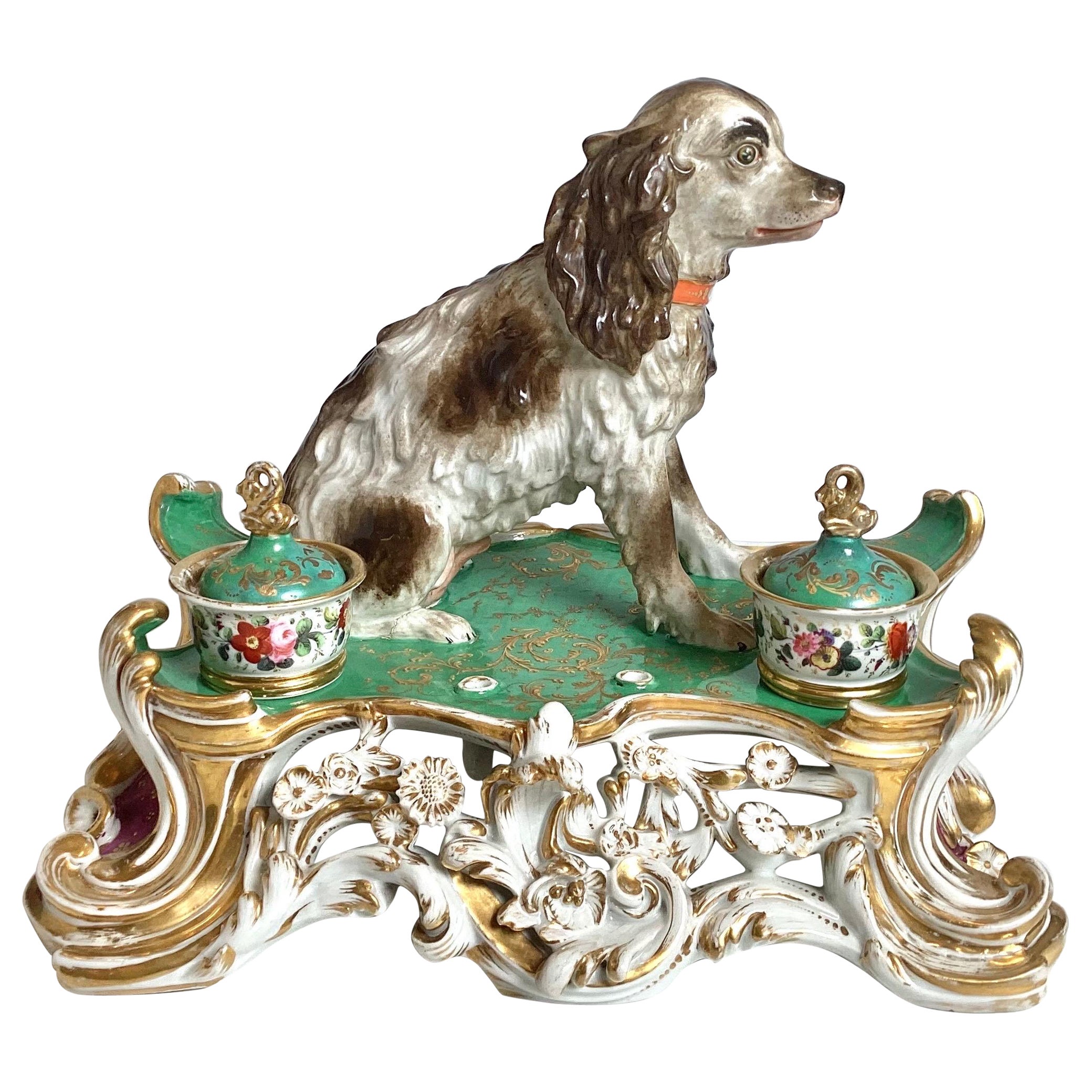 An Early 19th Century Paris Porcelain Inkstand For Sale