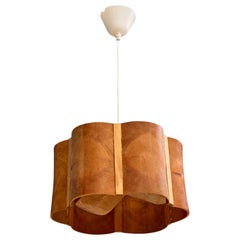 Swedish Designer, Pendant Light, Pine, Sweden, 1970s
