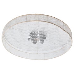 Swedish Designer, Flush Mount, Fabric, Metal, Sweden, 1960s