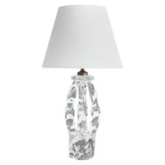 French Designer, Table Lamp, Glass, France, 1950s