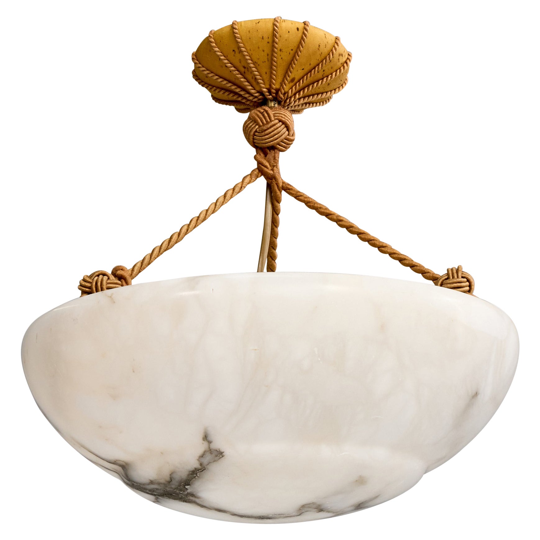 Designer français, Design-Light, albâtre, corde, France, années 1930 en vente