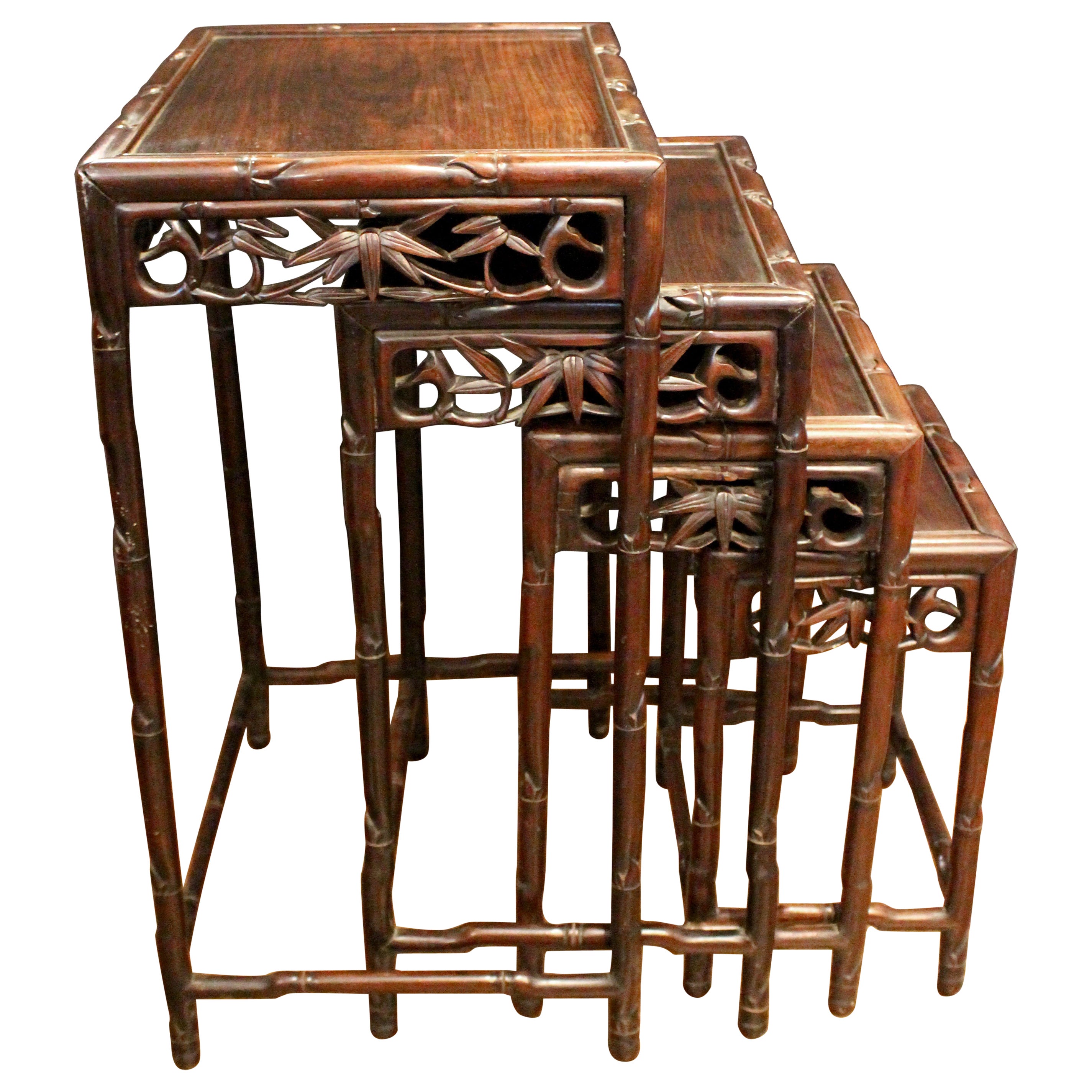 Circa 1890 Set of 4 Chinese Export Nesting Tables