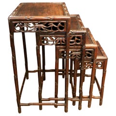 Circa 1890 Set of 4 Chinese Export Nesting Tables