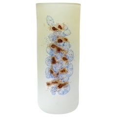 Murano Barbini Signed Abstract Color Scavo Texture Italian Art Glass Flower Vase