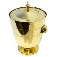 Vintage Polished Brass Ice Bucket by Tommi Parzinger for Dorlyn Silversmiths  C. 1950s
