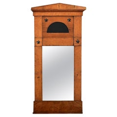 Antique French 19th Century Birch Biedermeier Trumeau