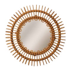 Italian Circular Rattan Mirror