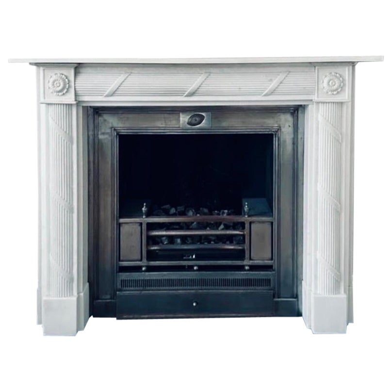 19th Century Statuary Marble Regency
Style Carved Fireplace Surround