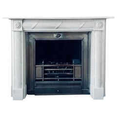 19th Century Statuary Marble Regency
Style Carved Fireplace Surround