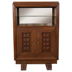 French Carved Wood Bar Cabinet by Charles Dudouyt
