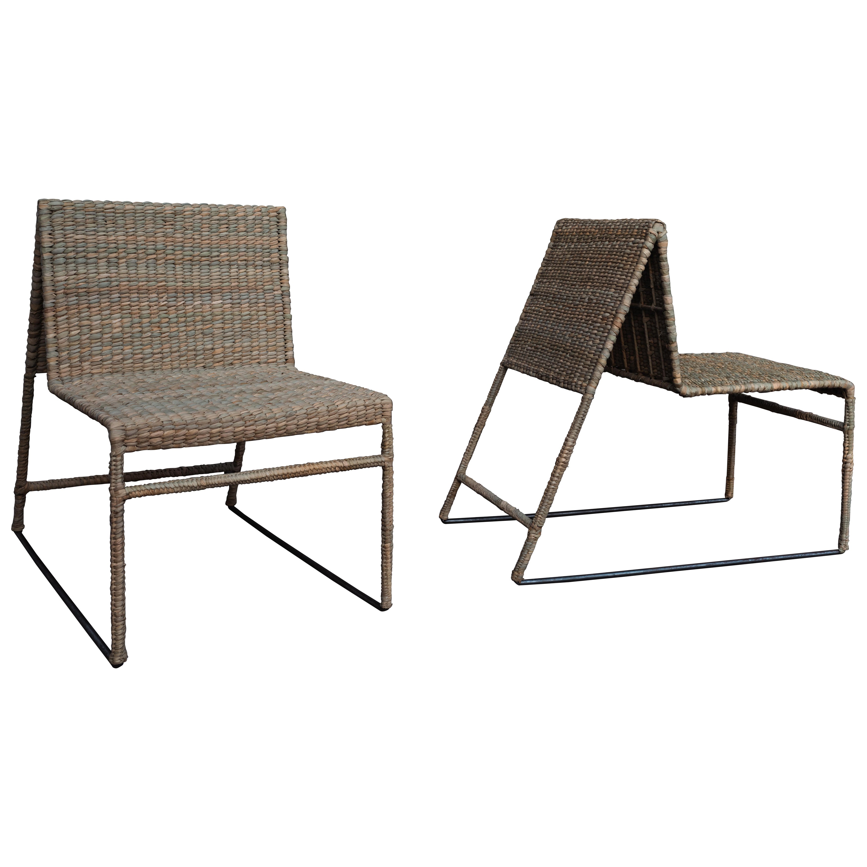Mexican Handcrafted Chuspata Palm Fiber Lounge Chair Craftsmanship Reed