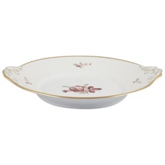 Vintage Royal Copenhagen, oval Brown Rose cake dish in porcelain.