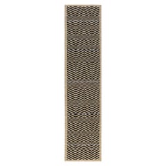 Modernity Chevron Design Beige and Black Flat-Weave Runner by Doris Leslie Blau (en anglais)