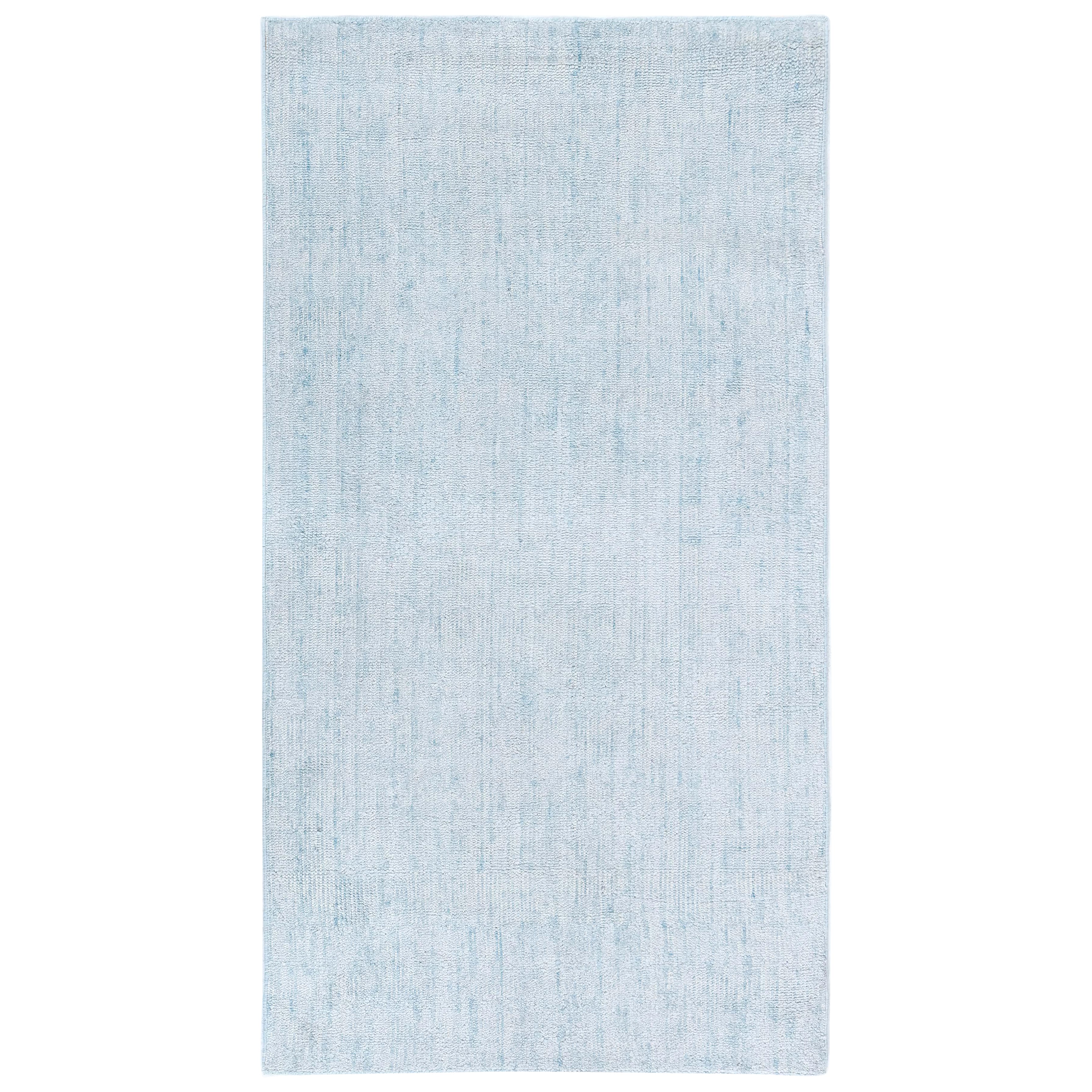 Tapis contemporain en laine bleu aquatique de Doris Leslie Blau en vente