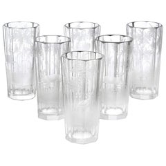 Set of Six Antique Bohemian Glasses
