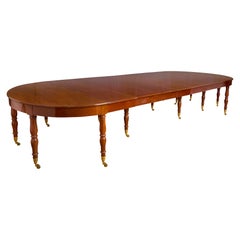 Large Empire Period Mahogany Extending Dining Table