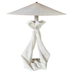 Vintage Postmodern Draped Plaster Table Lamp Manner of John Dickinson