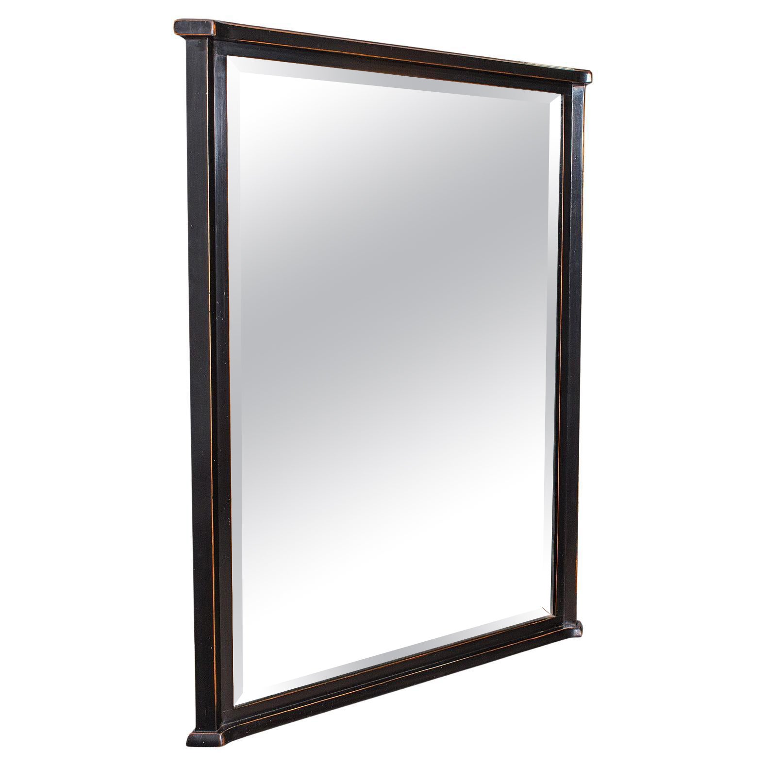 Large Vintage Overmantle Mirror, English, Ebonised Beech, Hall, Dressing Room im Angebot