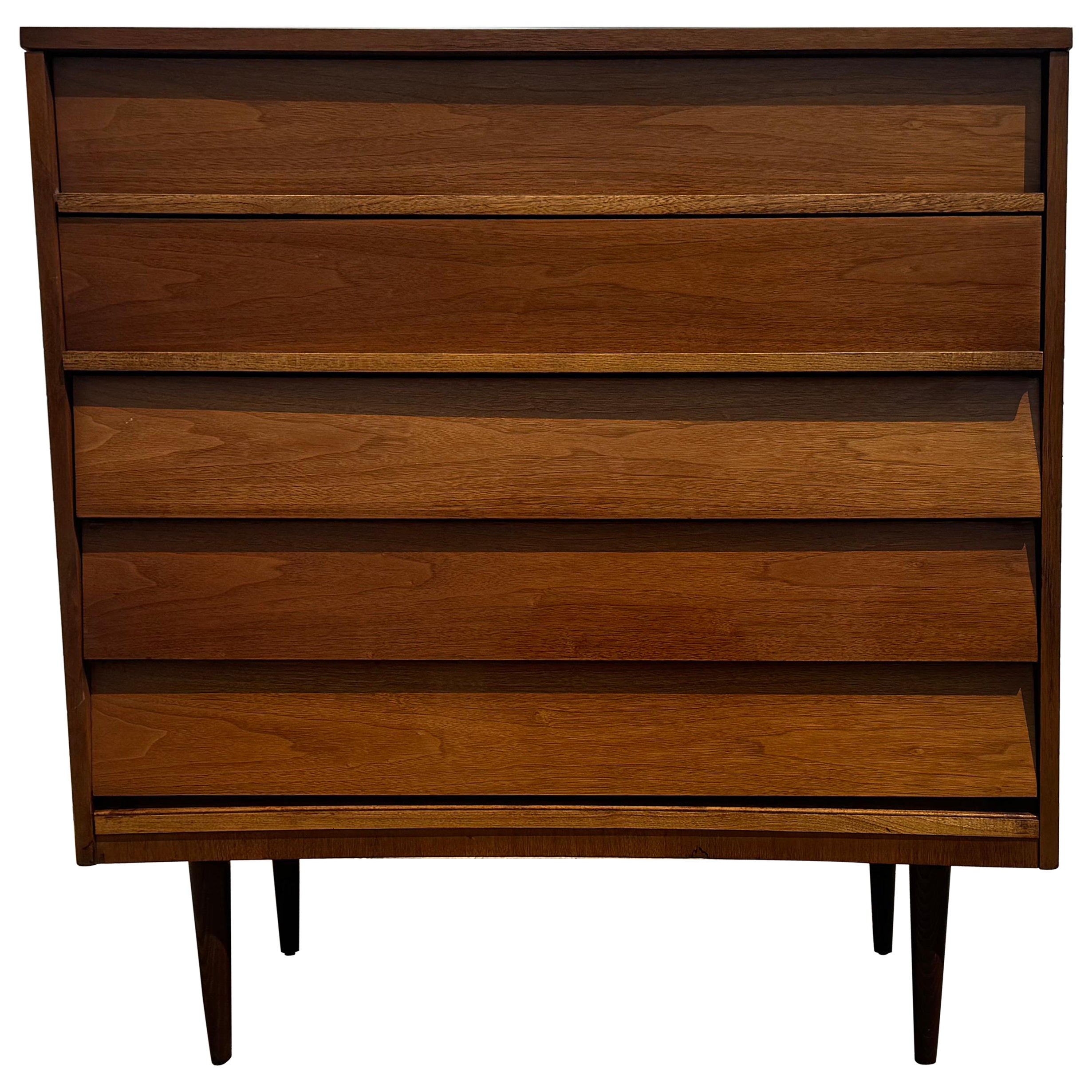 Mid-Century Pencil Leg Tall Dresser/Chest by Dixie