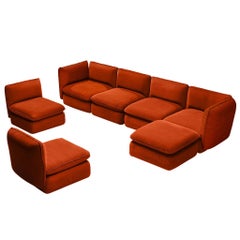 IPE Cavalli Italian Sectional Sofa in Red Upholstery