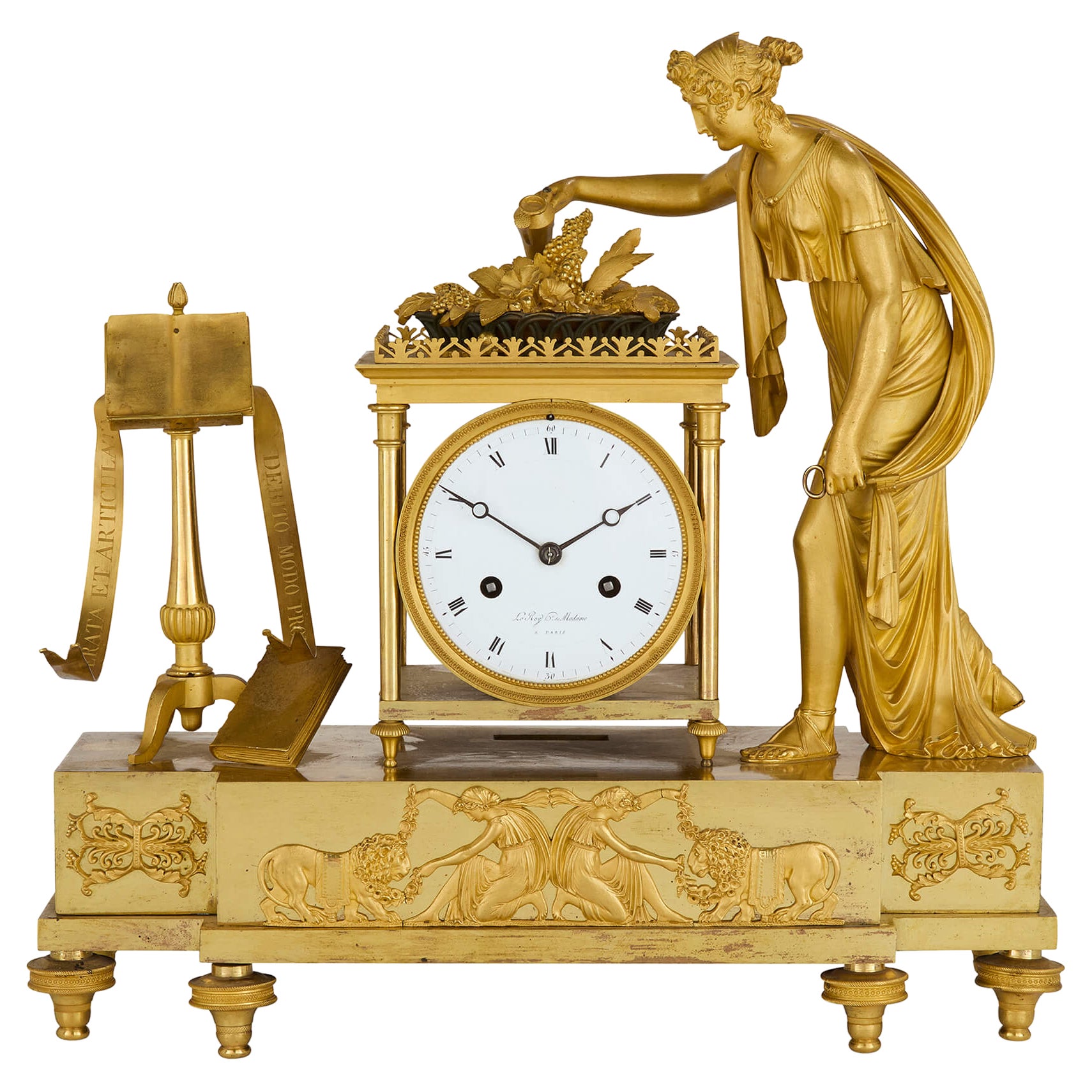 Empire Period Ormolu Mantel Clock by Le Roy et fils For Sale