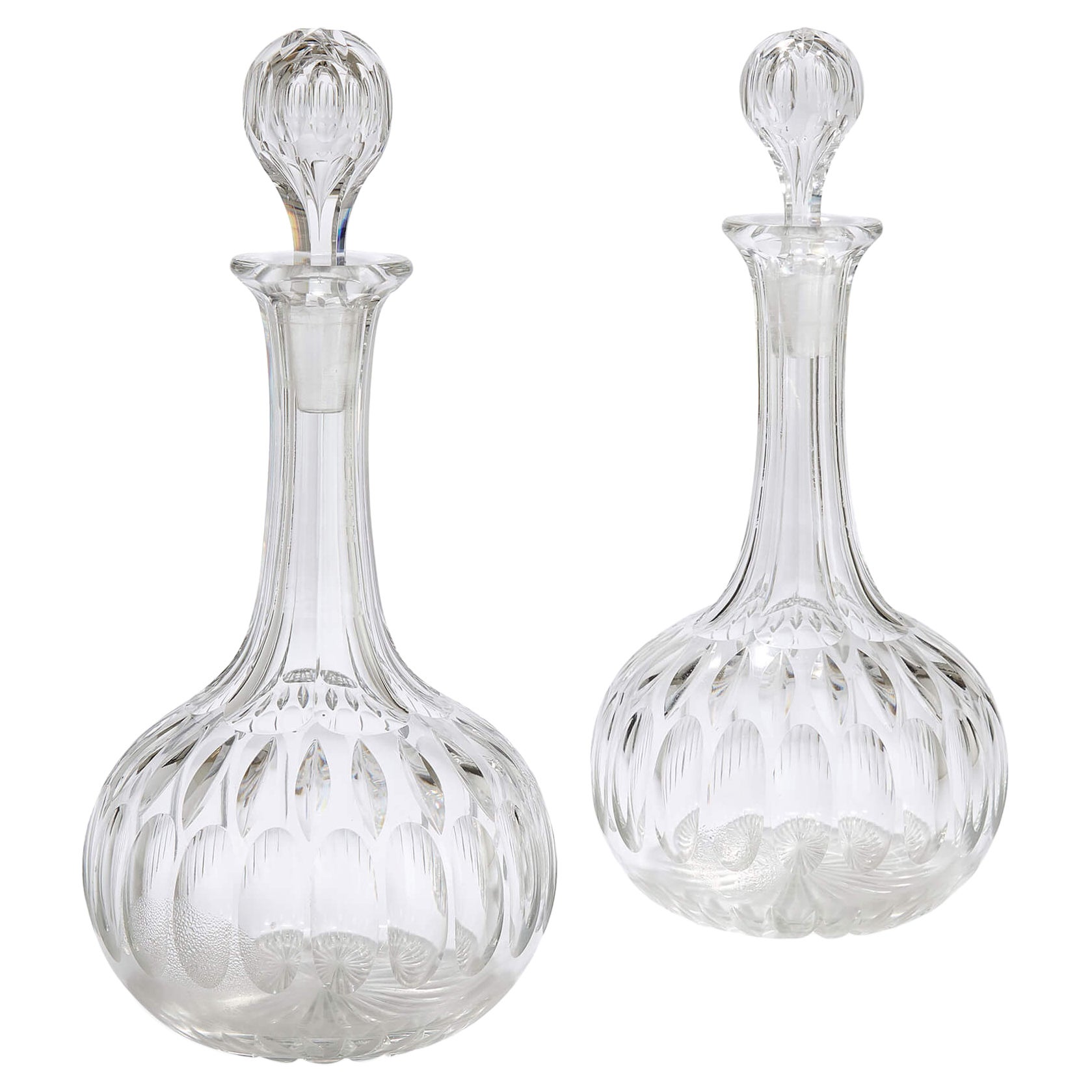 Two 20th Century English Glass Decanters