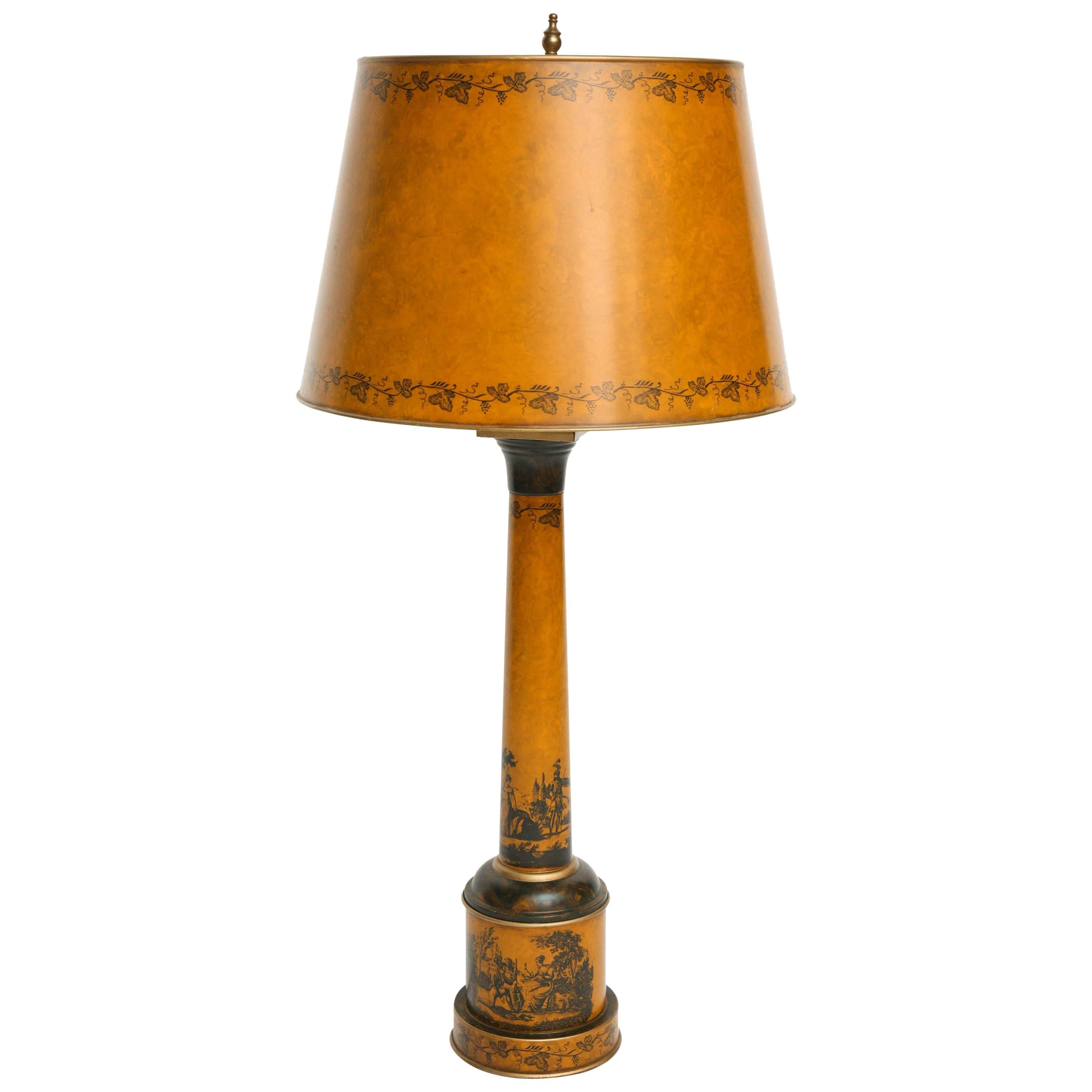 Superb Tole Lamp with Original Tole Shade