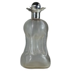 1890 Asprey London Victorian Sterling Silver Glass Decanter