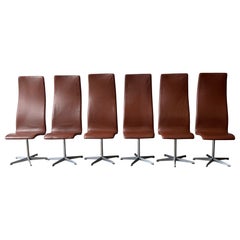 Danish Modern Arne Jacobsen Oxford Chairs by Fritz Hansen, 1960s, set of 6