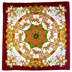 Vintage Hermes Square Silk Scarf "Luna Park" by J Metz