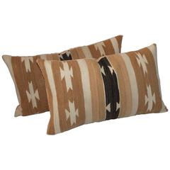 Pair of Chinle Navajo Indian Weaving Bolster Pillows