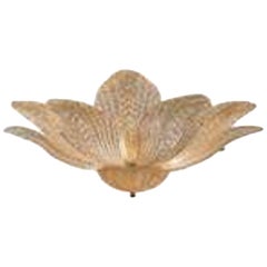 Gold Murano Glass Flush Mount Chandelier