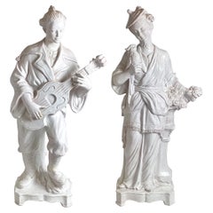 A Pair of Italian Faience Chinoiserie Figures, Mid 20th Century