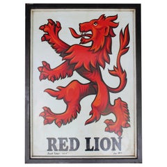1977 English Pub Sign for the "Red Lion" by David Fisher